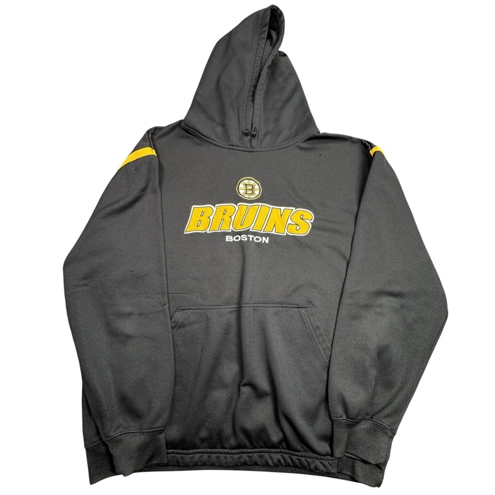 Boston Bruins NHL Hoodie Mens XL Black Yellow Hockey Pullover Sweatshirt